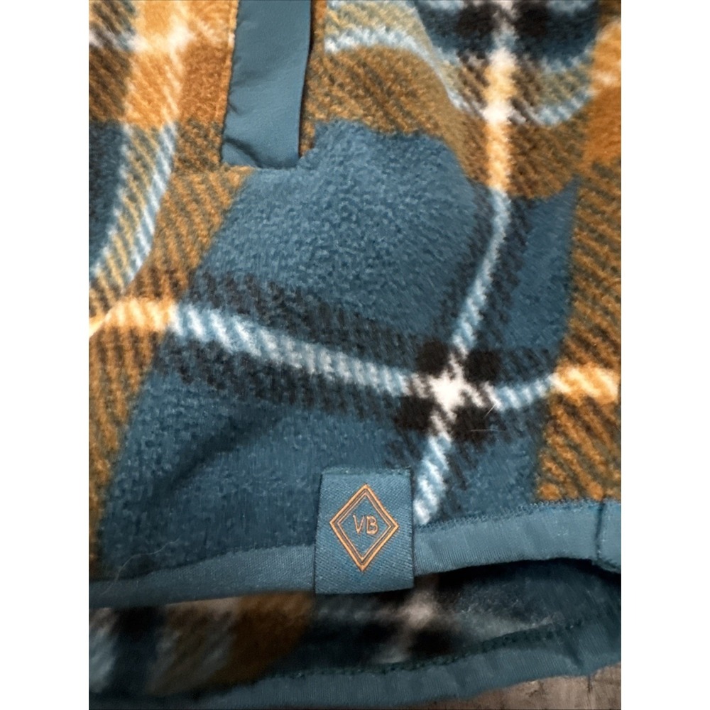 Vera Bradley sporty fleece pullover in plaid Size Medium Gold, Teal, White,Snap - Picture 5 of 9